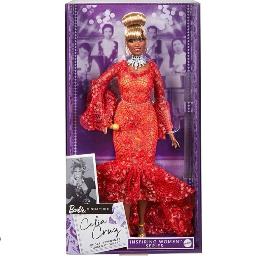 Barbie Inspiring Women Doll, Celia Cruz Queen of Salsa in Red Lace Dress